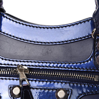 Balenciaga Smooth Calfskin Metallic Patent Giant 12 Silver Hardware Mini City Ultraviolet 12 of 14