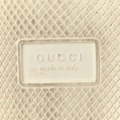 Gucci Calfskin Crystal Web Bee Embroidered Womens Ace Platform Sneakers 39 White 7 of 9