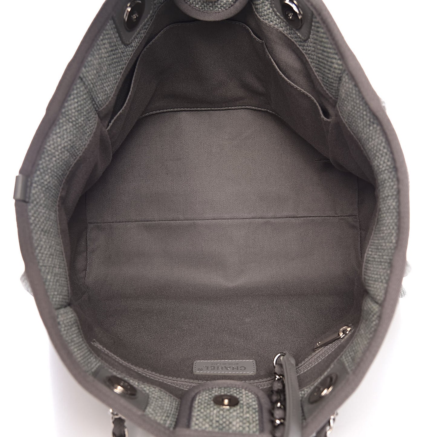 Woven Straw Raffia Small Deauville Tote Grey