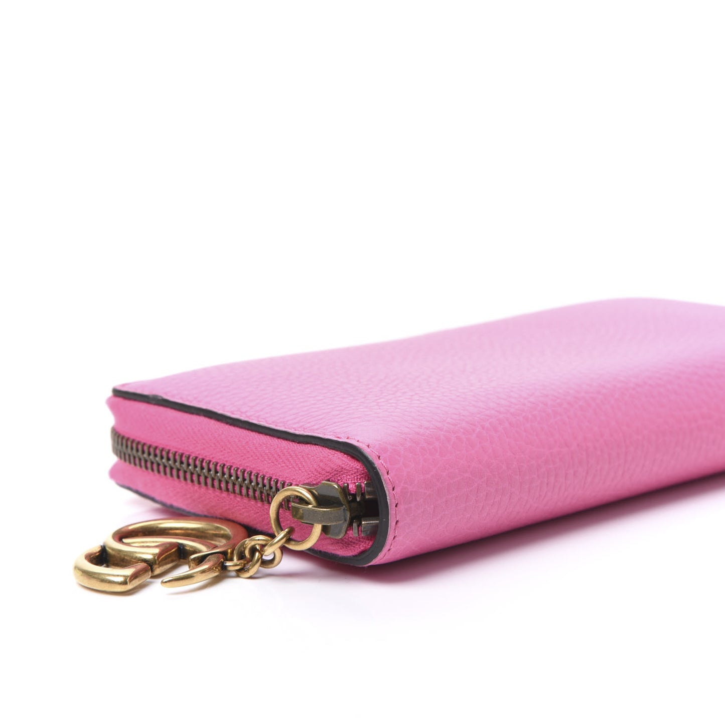 Cellarius Calfskin GG Marmont Charm Zip Around Wallet Pink Tropical Flower