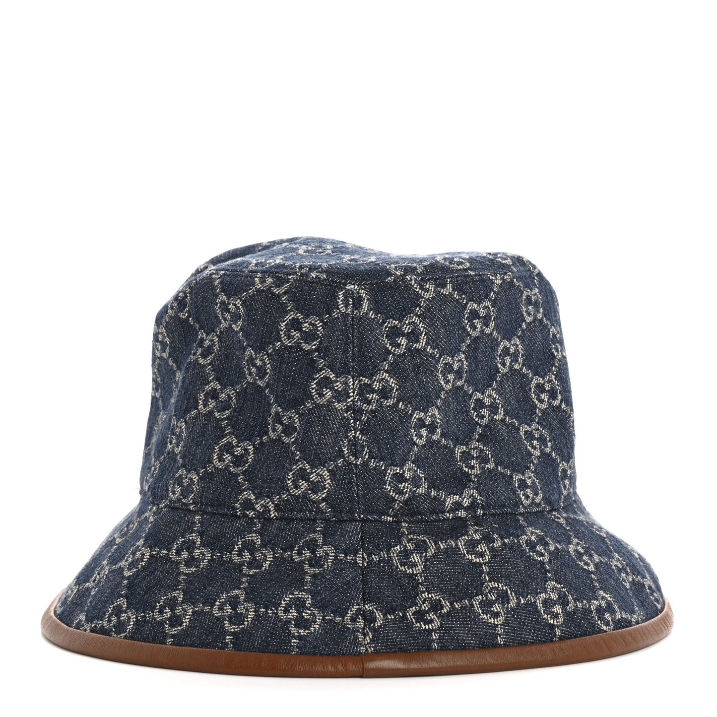 Washed Jacquard Denim Nappa GG Monogram Oscar Bucket Hat M Denim Cuir