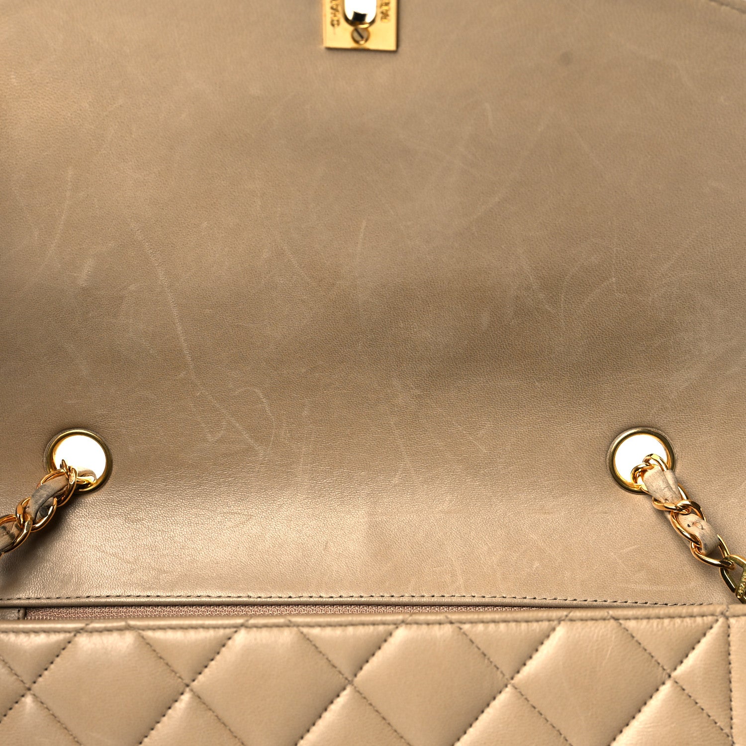 Chanel Lambskin Quilted Medium Single Flap Beige 12 of 17