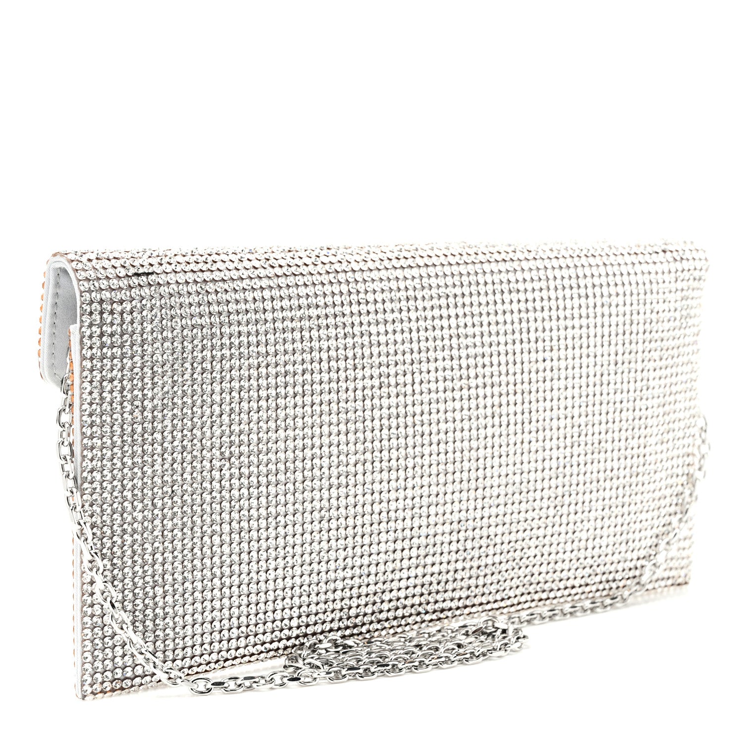 Judith Leiber Swarovski Crystal Envelope Clutch Silver 2 of 8