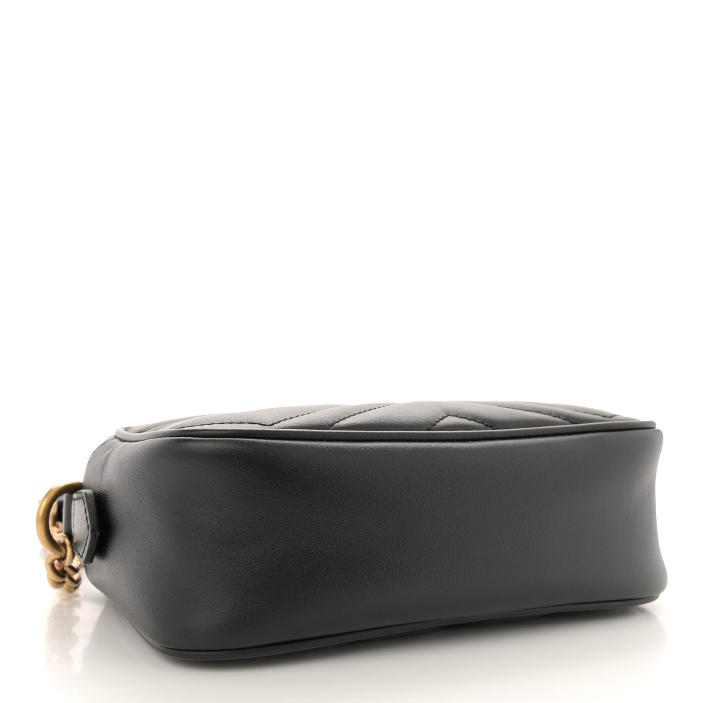 Calfskin Matelasse Mini GG Marmont Chain Shoulder Bag Black