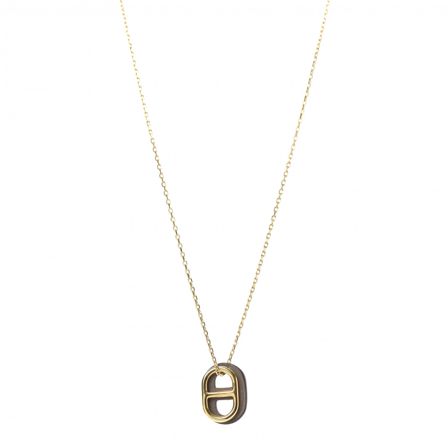 Hermes Swift O'Maillon Pendant Necklace Etoupe 1 of 6