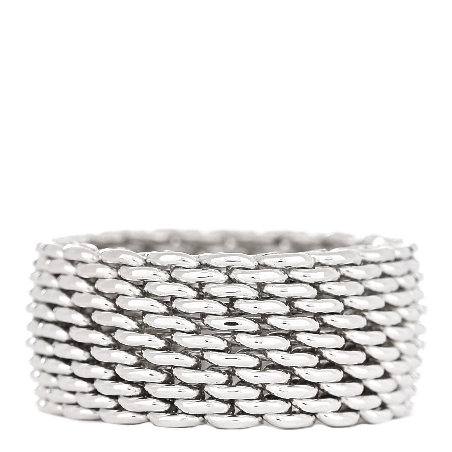 Tiffany Sterling Silver Somerset Mesh Ring 58 8.5 1 of 4
