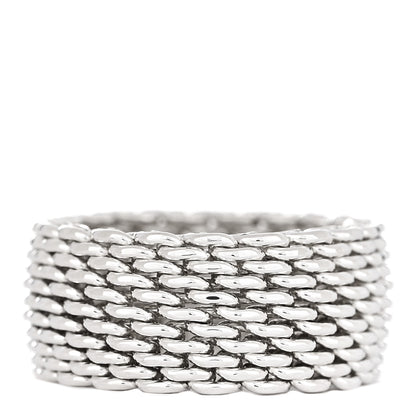 Tiffany Sterling Silver Somerset Mesh Ring 58 8.5 1 of 4