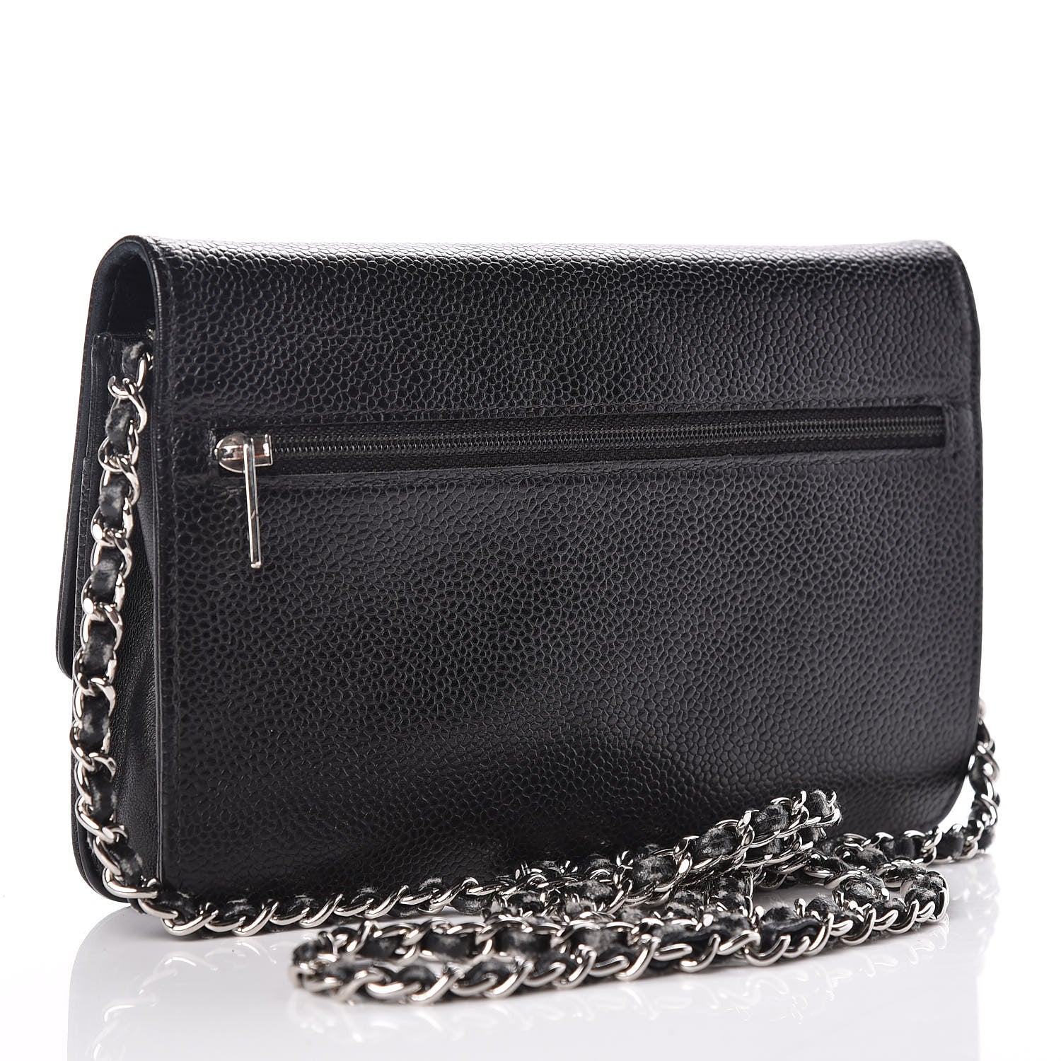 Chanel Caviar Timeless CC Wallet On Chain WOC Black 3 of 18