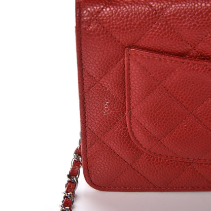 Chanel Caviar Quilted Wallet on Chain WOC Red 13 of 13