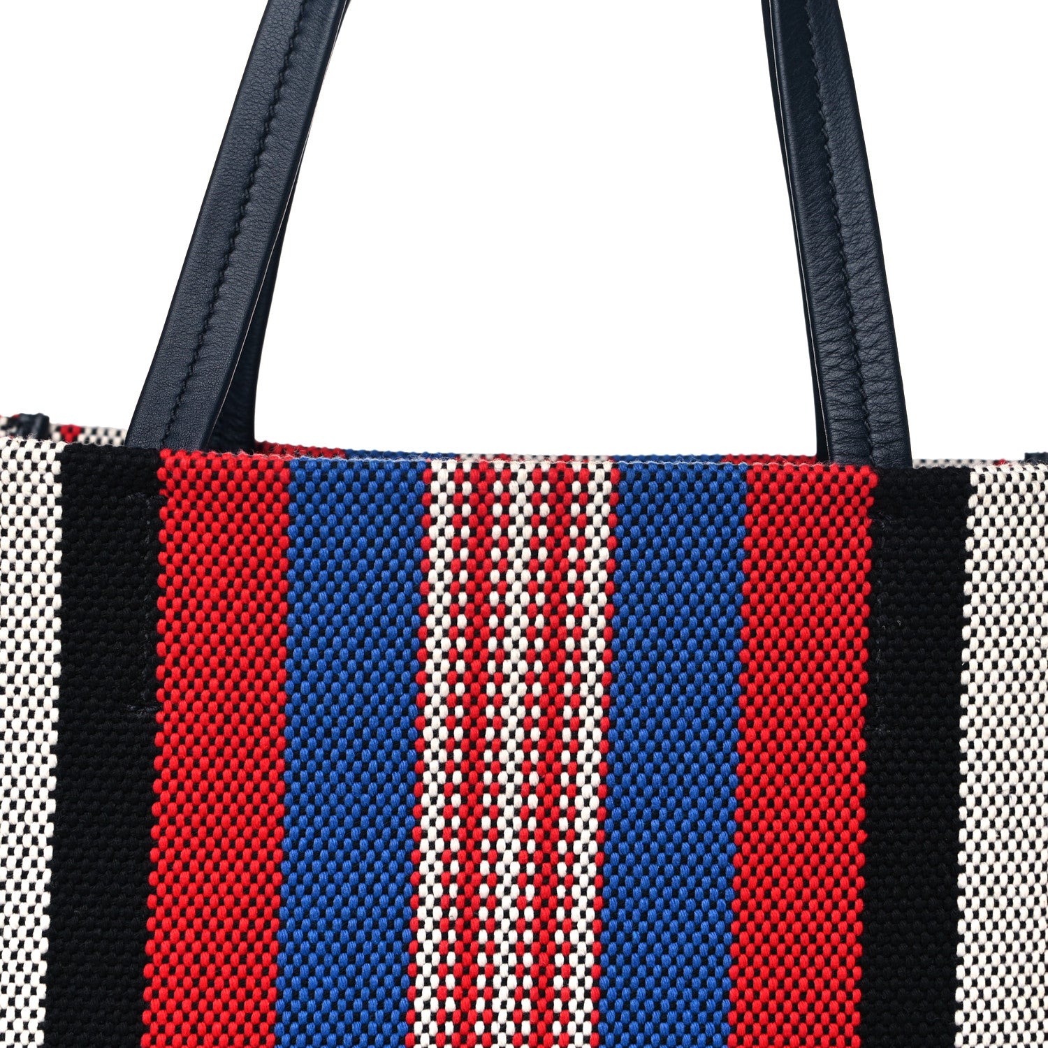 Celine Textile Striped Small Horizontal Cabas Phantom Navy Blue 6 of 11