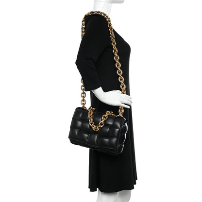 Bottega Veneta Lambskin Maxi Intreccio Padded Chain Cassette Crossbody Bag Black 2 of 9