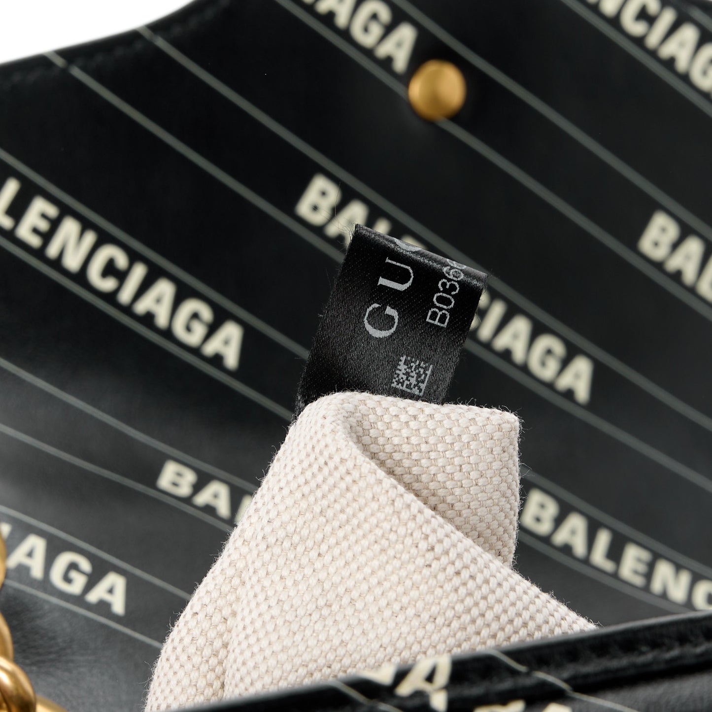 X BALENCIAGA Calfskin Matelasse Logo Print Small GG Marmont Shoulder Bag Black