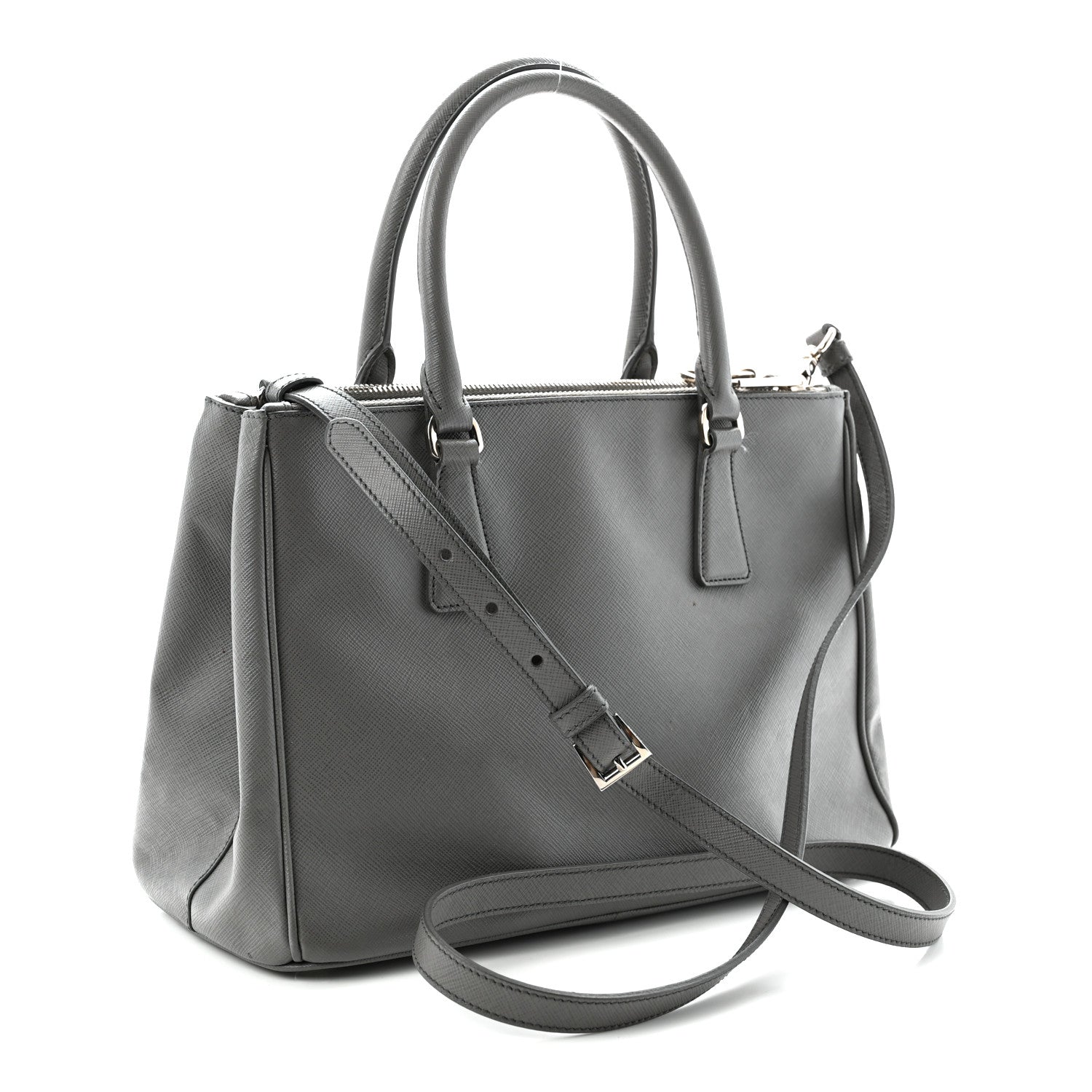 Prada Saffiano Lux Medium Galleria Double Zip Tote Grey 3 of 18
