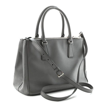 Prada Saffiano Lux Medium Galleria Double Zip Tote Grey 3 of 18