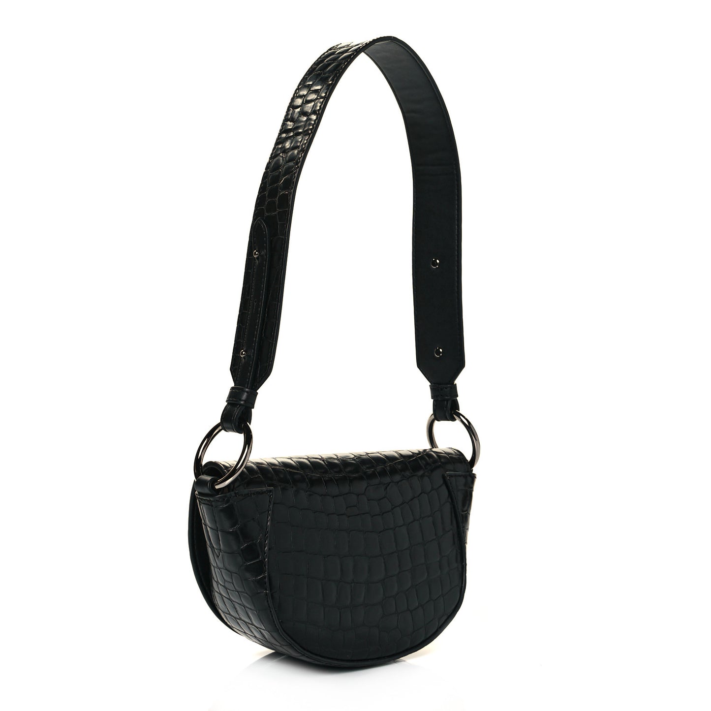 Crocodile Embossed Studded Logo Mini Marlee Black