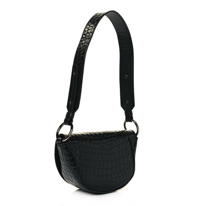 Stella McCartney Crocodile Embossed Studded Logo Mini Marlee Black 2 of 8