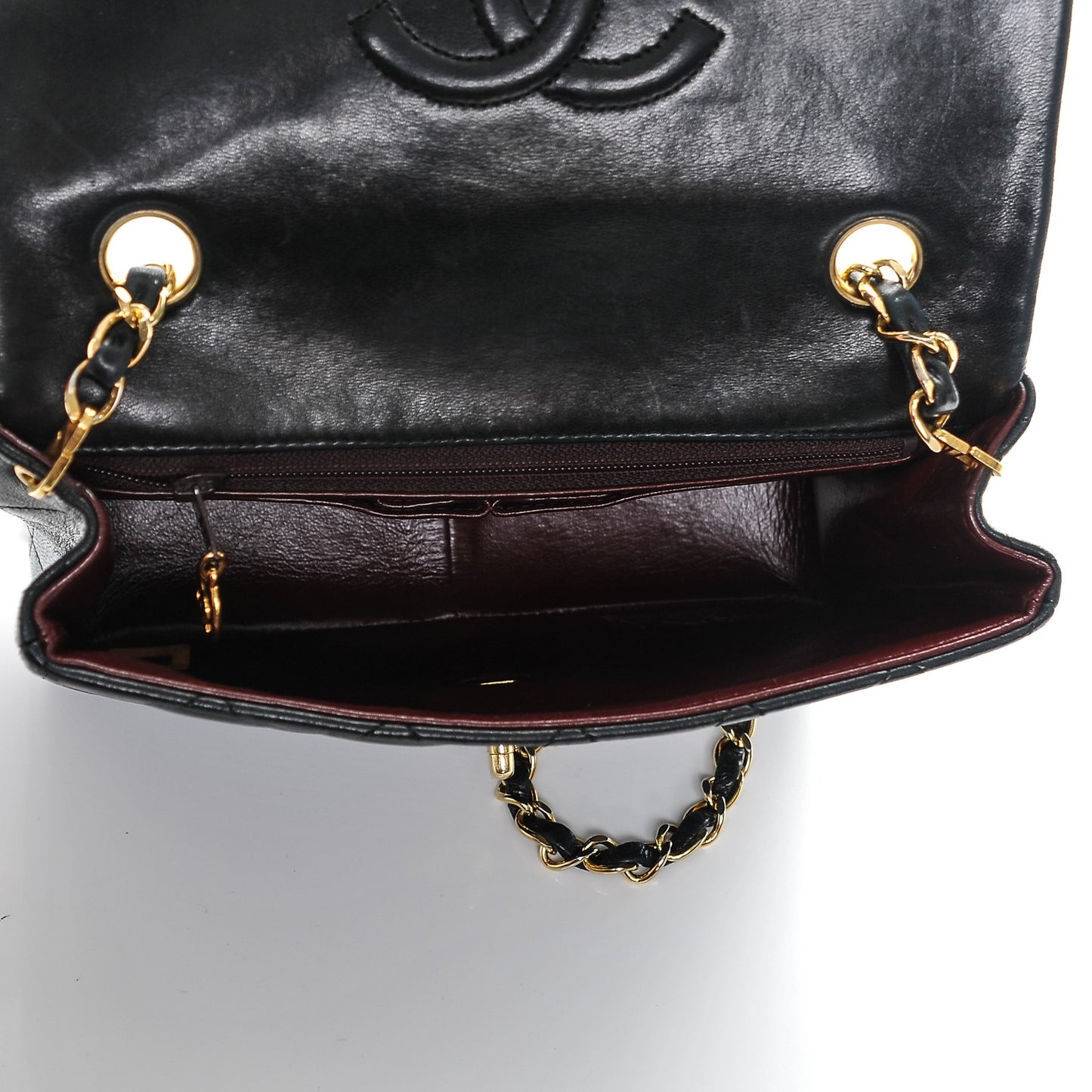 Lambskin Quilted Small Single Flap Black