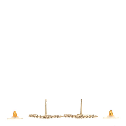 Chanel Strass Crystal Dazzling Wheat CC Earrings Gold 3 of 5