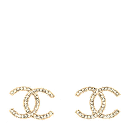 Chanel Crystal Large CC Earrings Gold 1 of 4