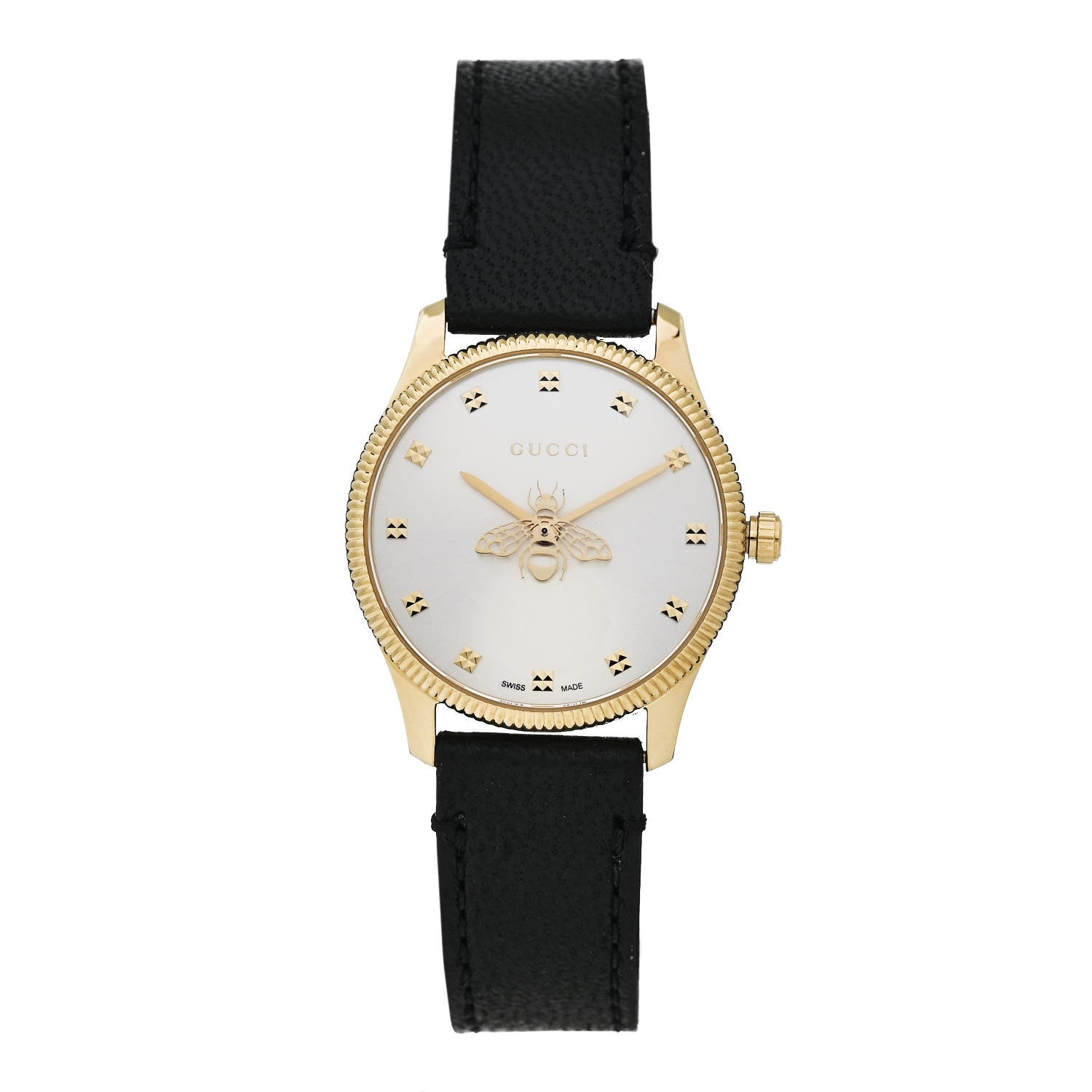 Gucci Stainless Steel Calfskin 29mm G-Timeless Bee Quartz Watch 1 of 5