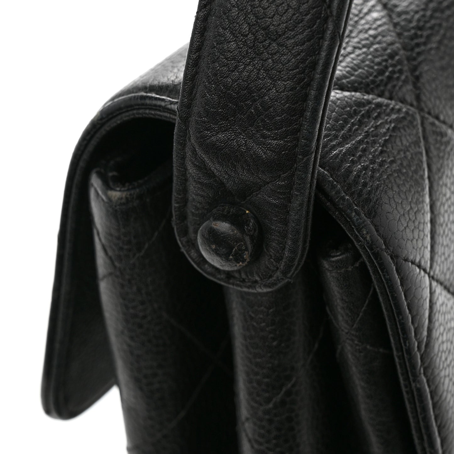 Caviar Quilted Medium Kelly Flap Black