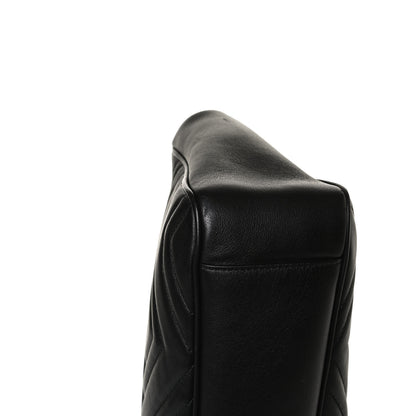 Gucci Calfskin Matelasse Medium GG Marmont Open Top Shoulder Bag Black 13 of 16