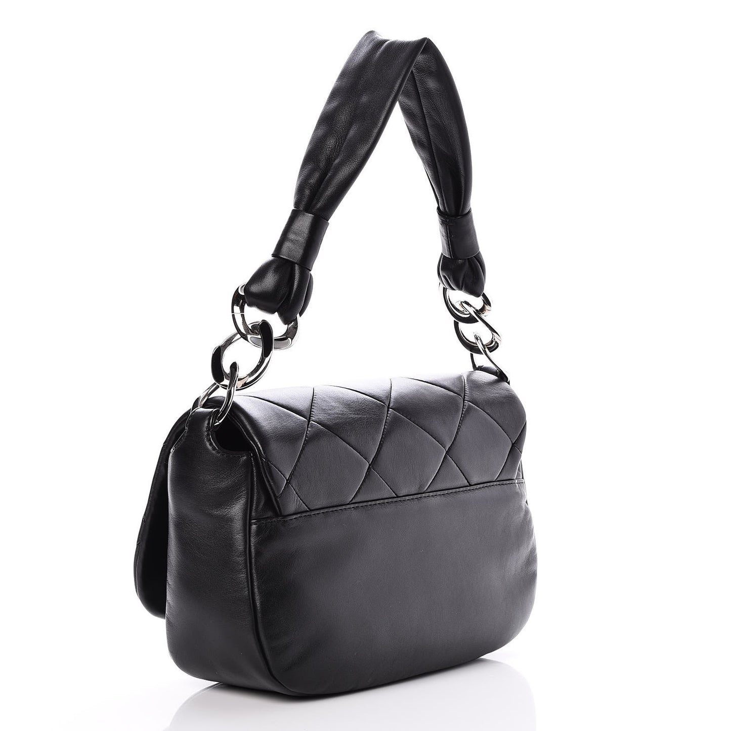 Lambskin Quilted Flap Bag Black