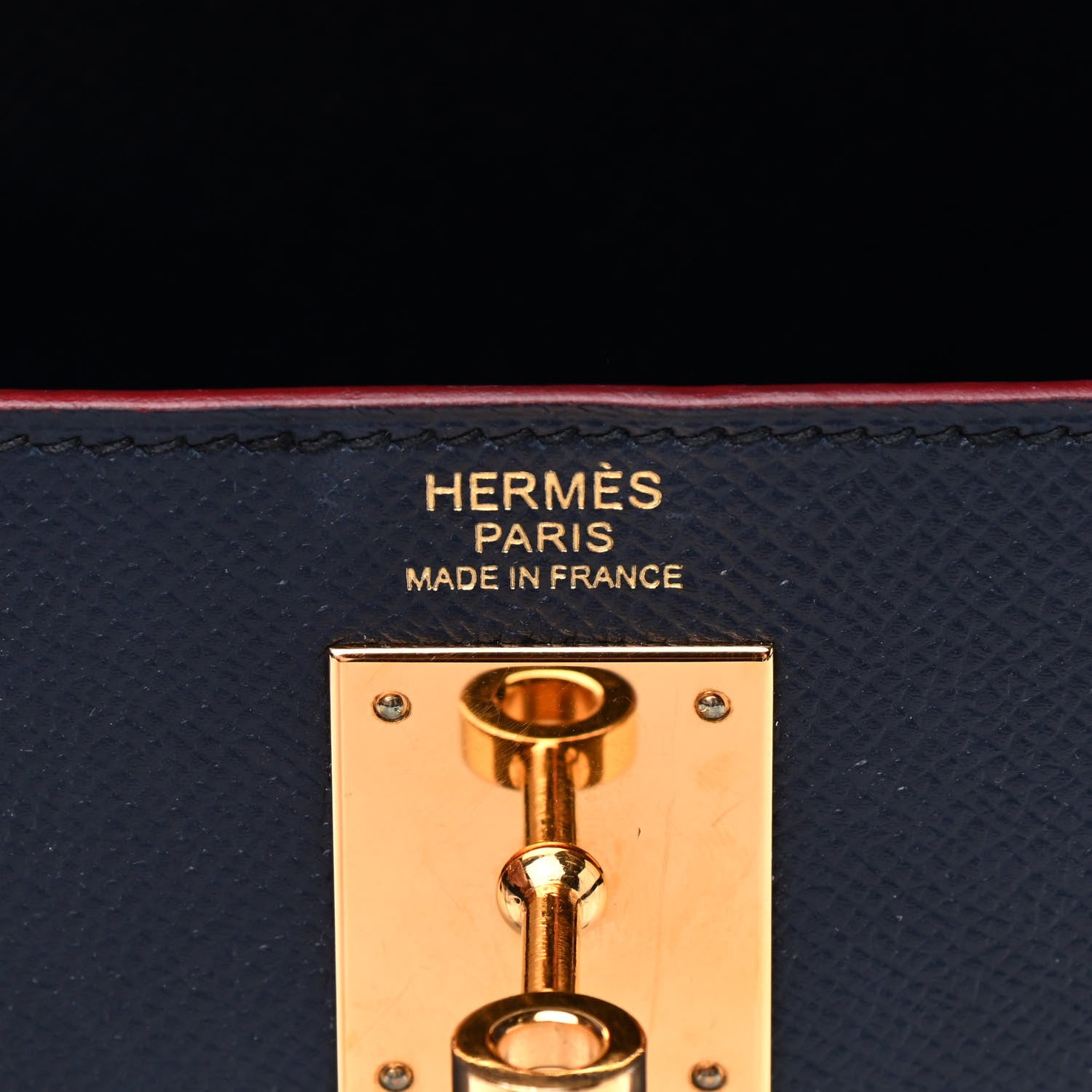 Hermes Epsom Contour Kelly Sellier 32 Bleu Indigo Rouge H 5 of 15