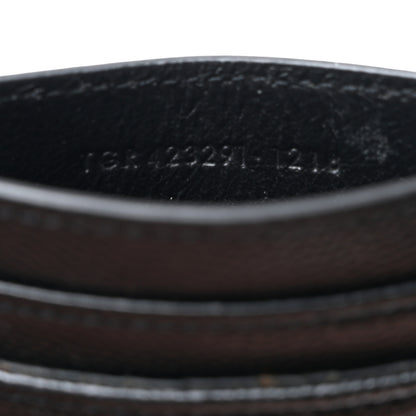 Saint Laurent Grain De Poudre Matelasse Chevron Monogram Credit Card Case Black 13 of 16