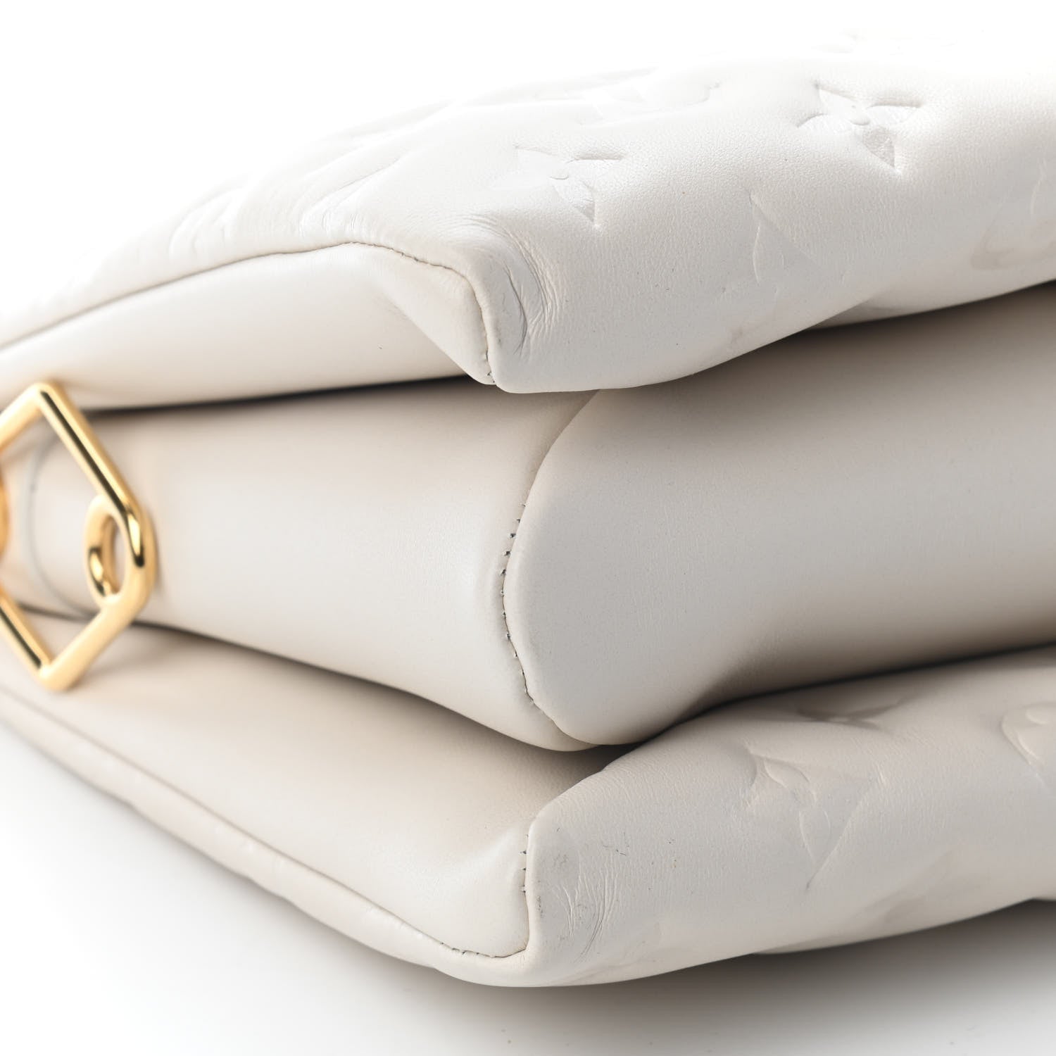 Louis Vuitton Lambskin Embossed Monogram Coussin PM Beige Cream 6 of 7