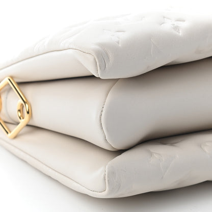 Louis Vuitton Lambskin Embossed Monogram Coussin PM Beige Cream 6 of 7