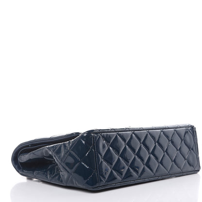 Chanel Patent Quilted Maxi Double Flap Navy Blue 4 of 14