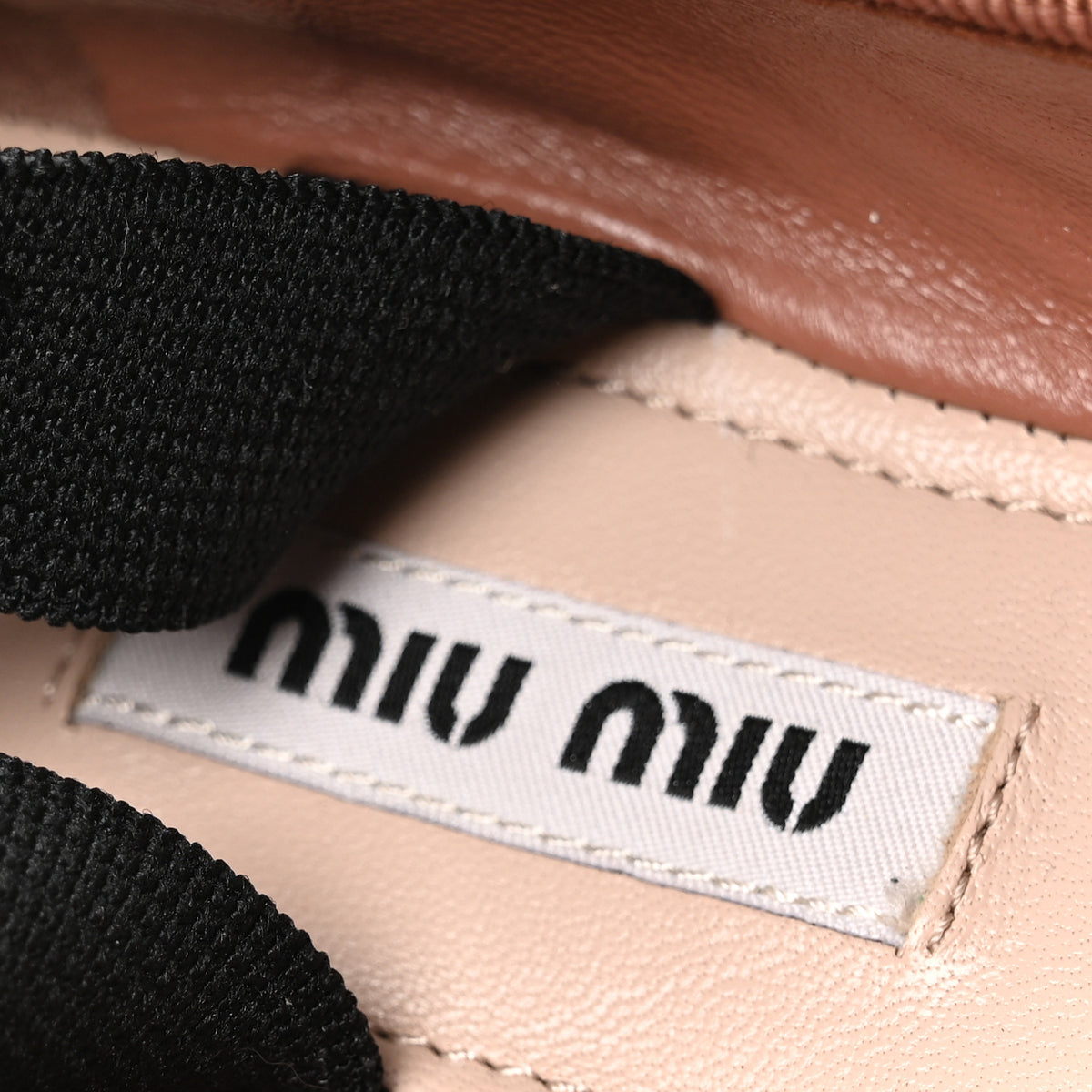 Satin Logo Ballerina Flats 35.5 Cacao