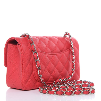 Chanel Caviar Quilted Mini Rectangular Flap Light Red 3 of 11