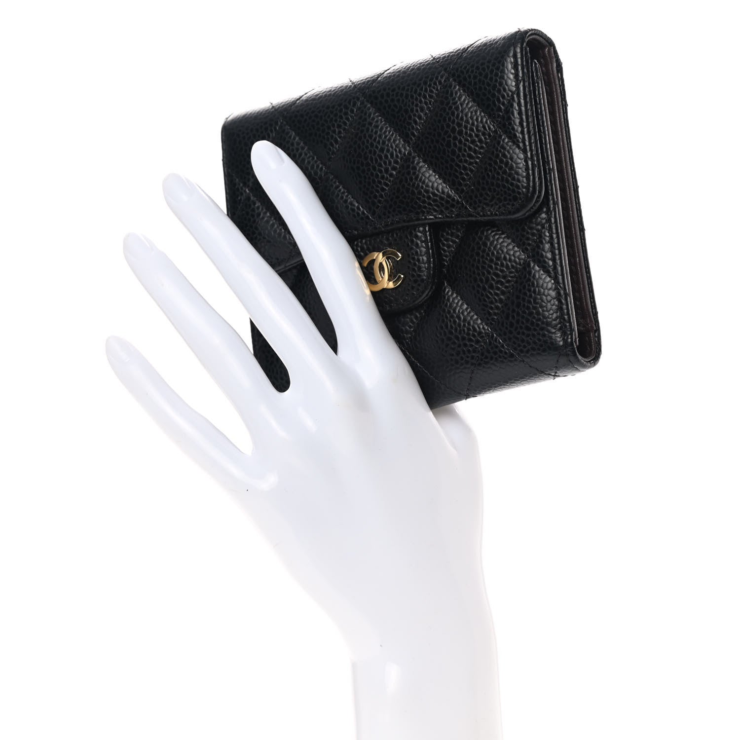 Chanel Caviar Quilted Compact Flap Wallet Black 2 of 9
