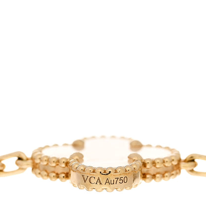 Van Cleef & Arpels 18K Yellow Gold Mother of Pearl 5 Motifs Vintage Alhambra Bracelet 4 of 6