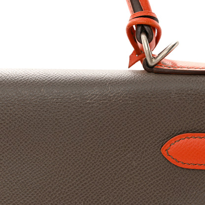 Hermes Epsom Horseshoe Kelly Retourne 32 Etain Feu 17 of 17