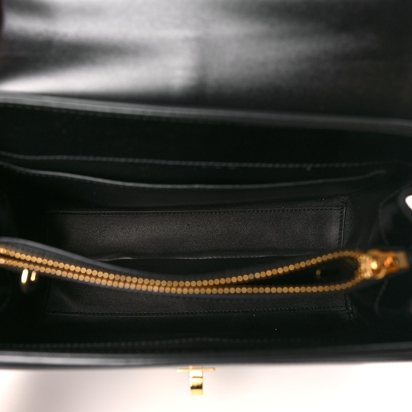 Satinated Calfskin Small 16 Top Handle Bag Black