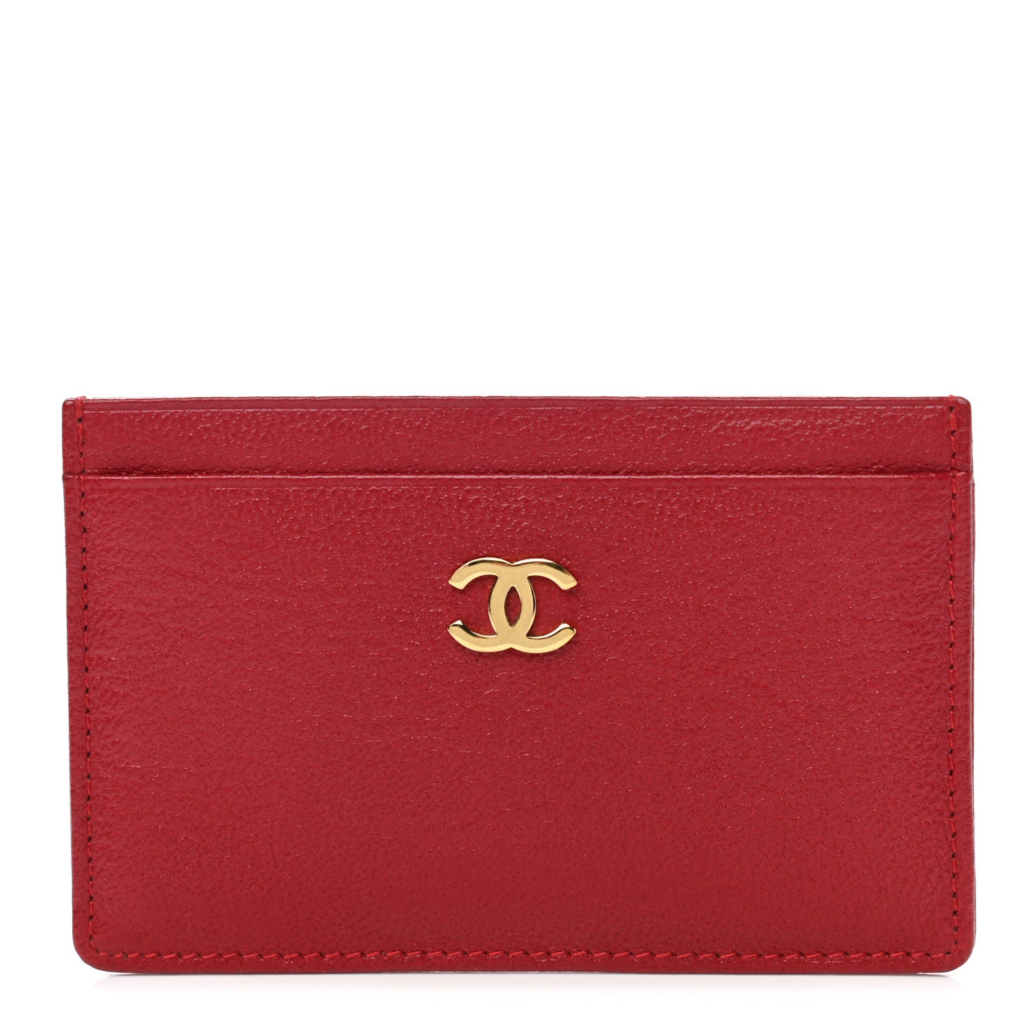 Chanel Calfskin CC Card Holder Red 1 of 8