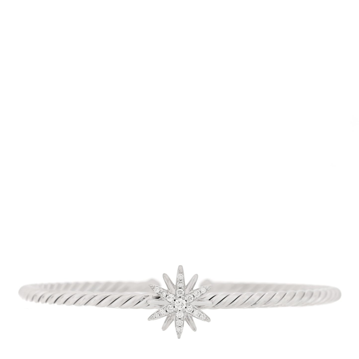Sterling Silver Diamond Starburst Cuff Bracelet