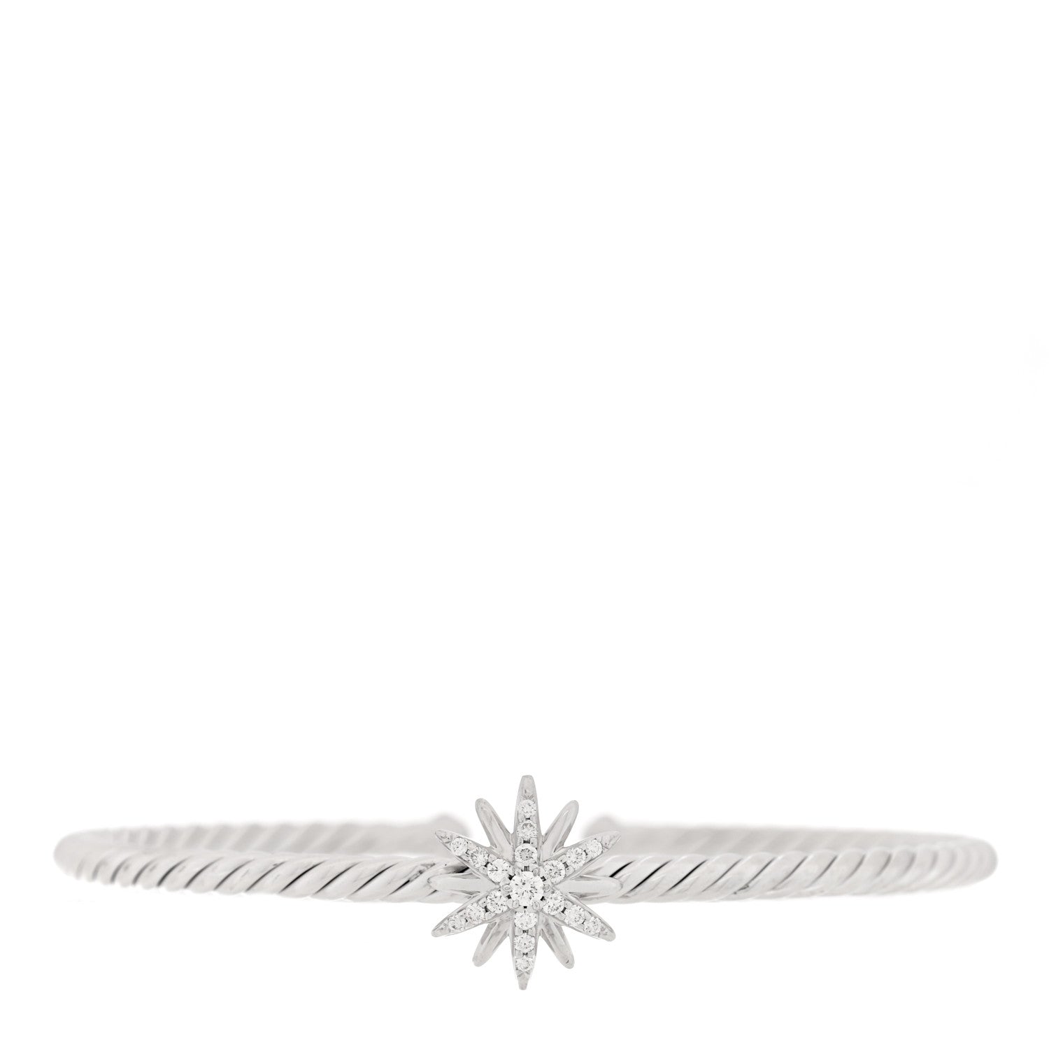 David Yurman Sterling Silver Diamond Starburst Cuff Bracelet 1 of 3