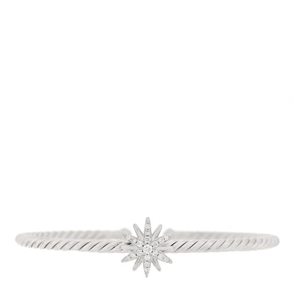 David Yurman Sterling Silver Diamond Starburst Cuff Bracelet 1 of 3