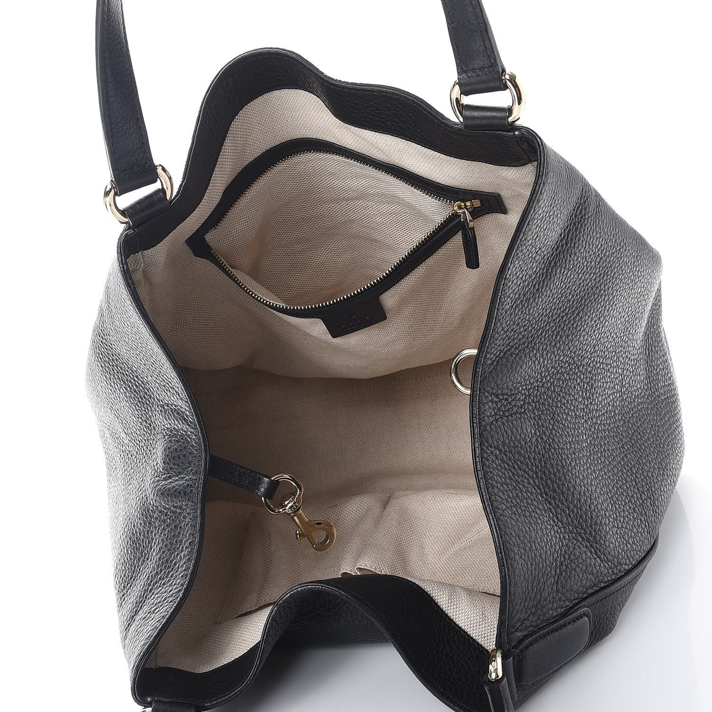 Pebbled Calfskin Medium Soho Shoulder Bag Black