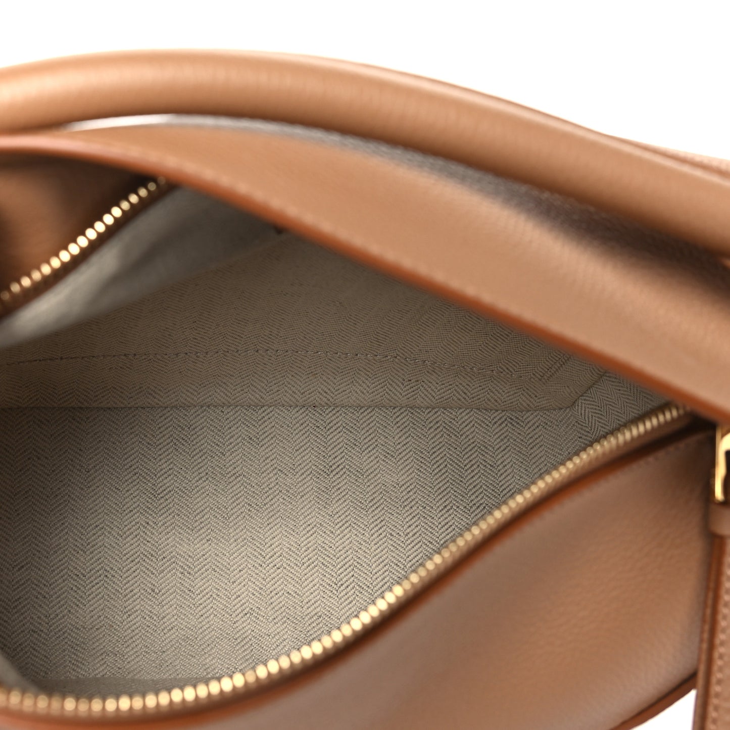 Grained Calfskin Small Puzzle Edge Bag Toffee