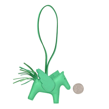 Hermes Milo Lambskin Grigri Rodeo Pegase Horse Bag Charm PM Vert Comics 2 of 5