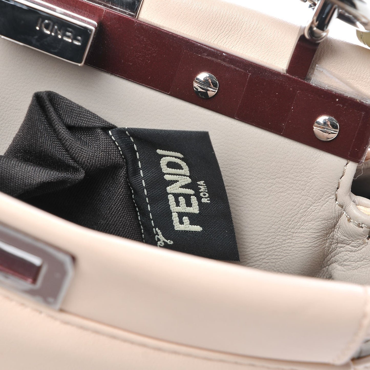 Nappa Colorblock Mini Peekaboo Iconic Satchel Plaster Banana Grigio Polvere