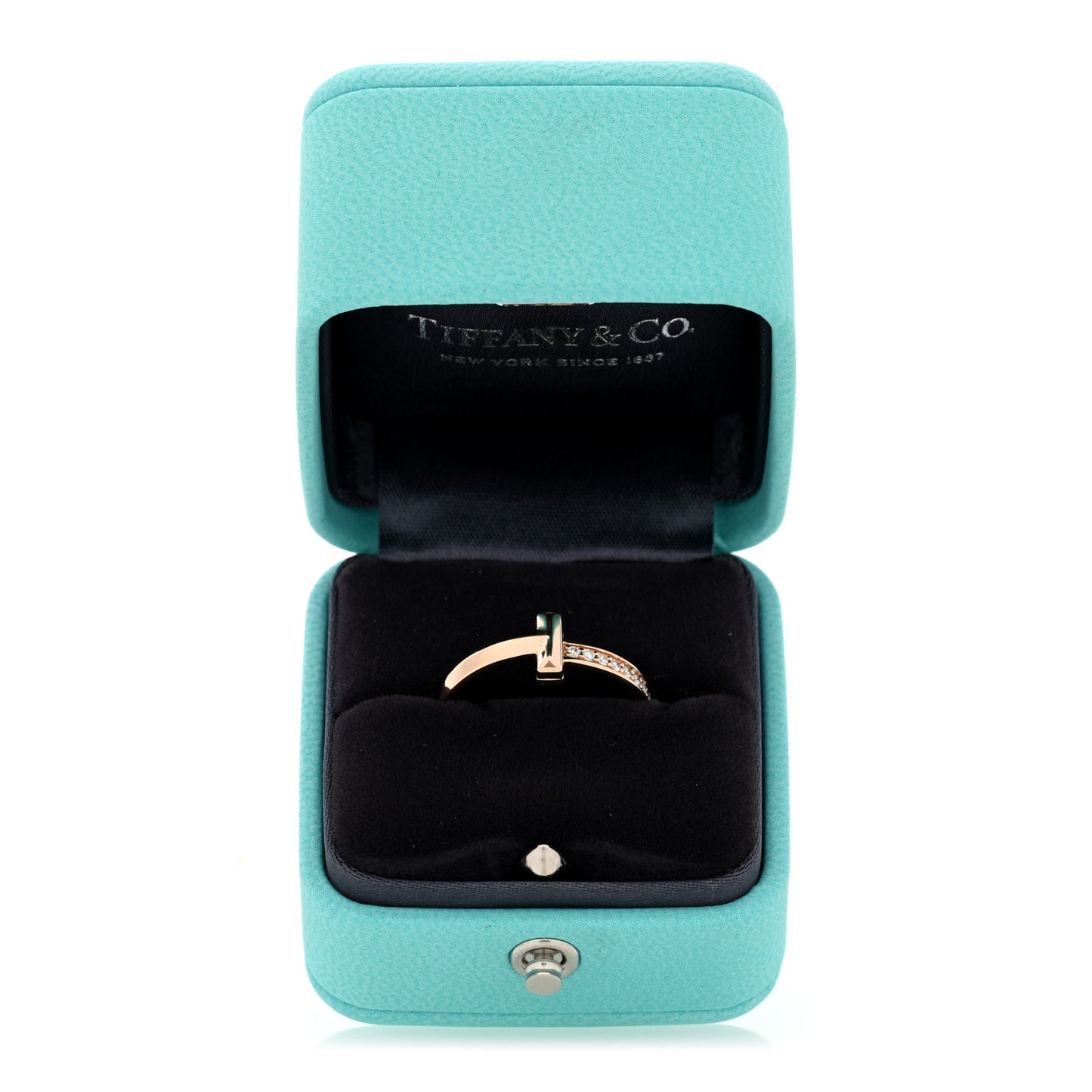 18K Rose Gold Diamond 2.5mm T T1 Ring 54 7