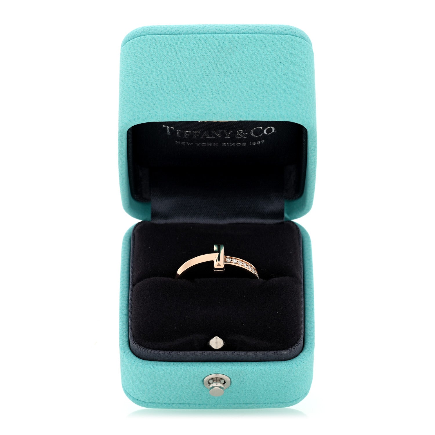 Tiffany 18K Rose Gold Diamond 2.5mm T T1 Ring 54 7 5 of 5
