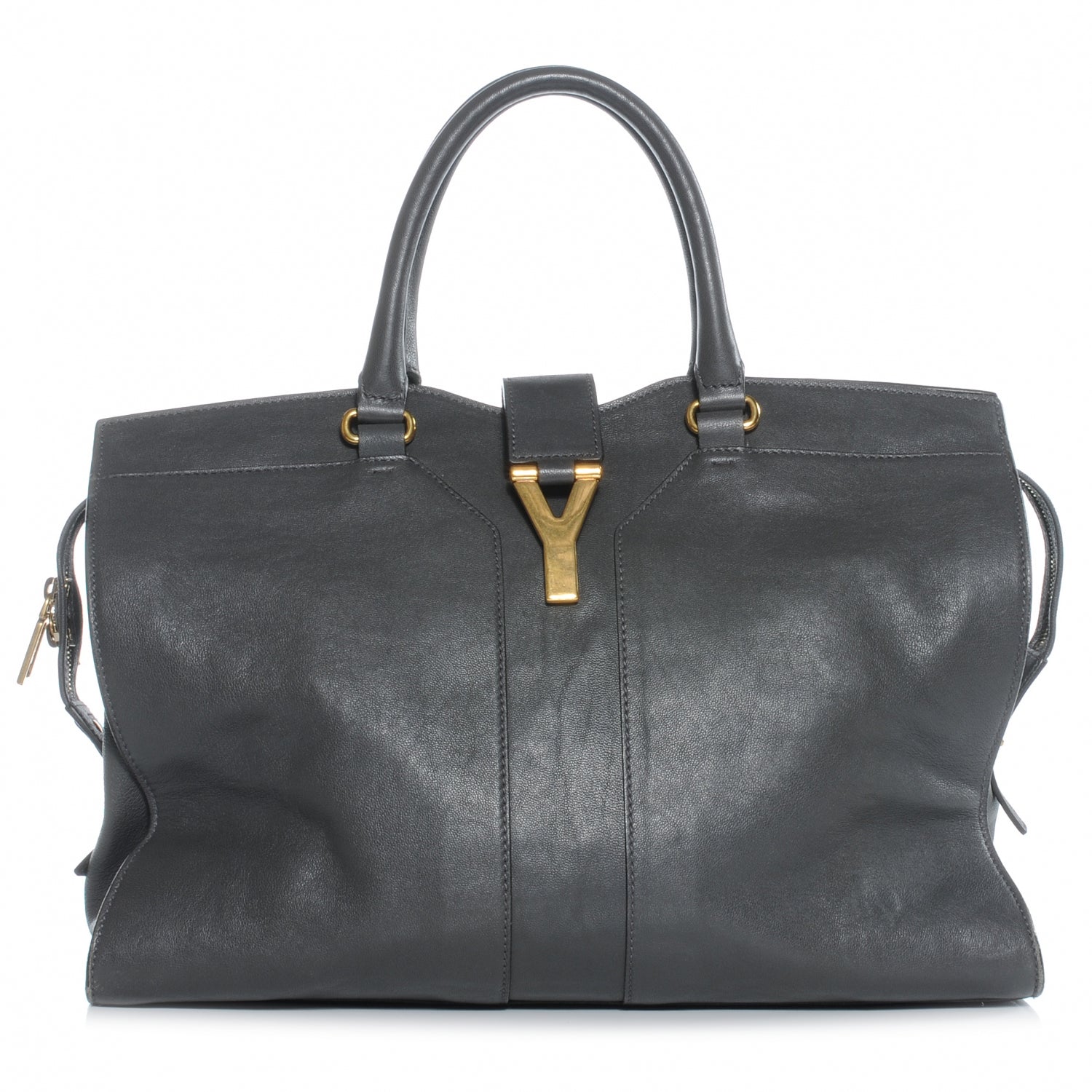 Saint Laurent Leather Large Cabas Chyc Grey 1 of 6