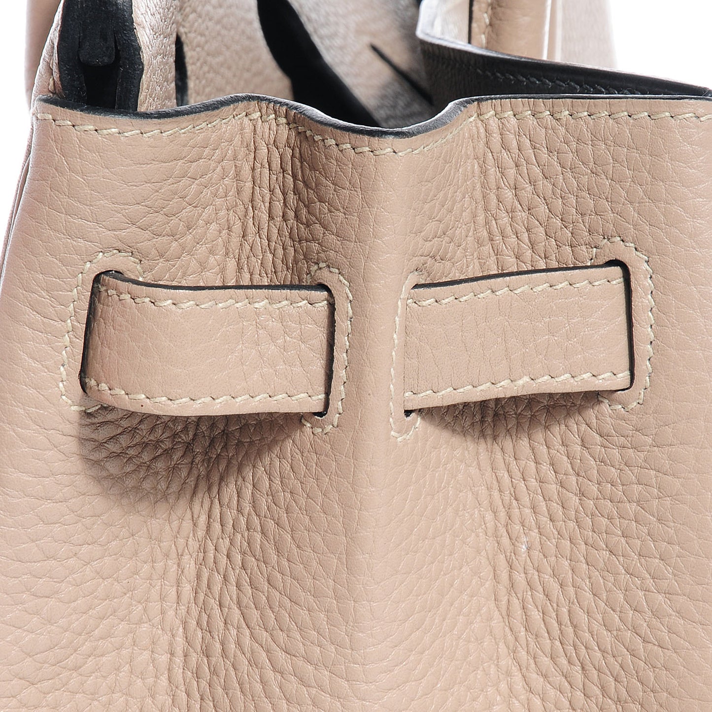 Taurillon Clemence Horseshoe Birkin 30 Gris Tourterelle and Black